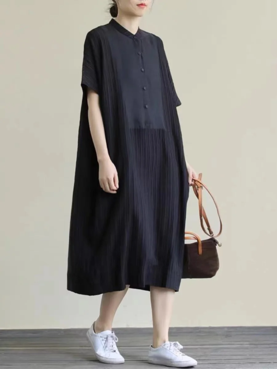 Abnehmen Große Größe frauen Sommer Neue Koreanische Lose Künstlerische Vintage ort Sve irt Dr Ele Sle A-Line Midi Dr