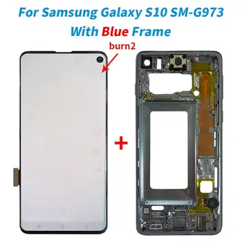 LCD displej Super AMOLED Burn Shadow pro Samsung Galaxy S10 SM-G973, G973F, dotyková deska, digitalizátor s výměnou rámečku 10 nejlepší prodej Displej Samsungu S10 - №6