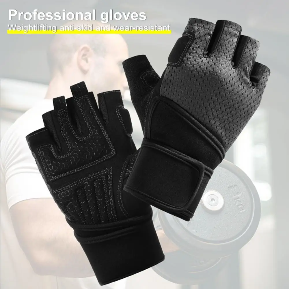 Full Palm Workout Gloves Ventilated Weight Lifting Gloves with Wrist Wrap Support for Men Women Full Palm for Workout