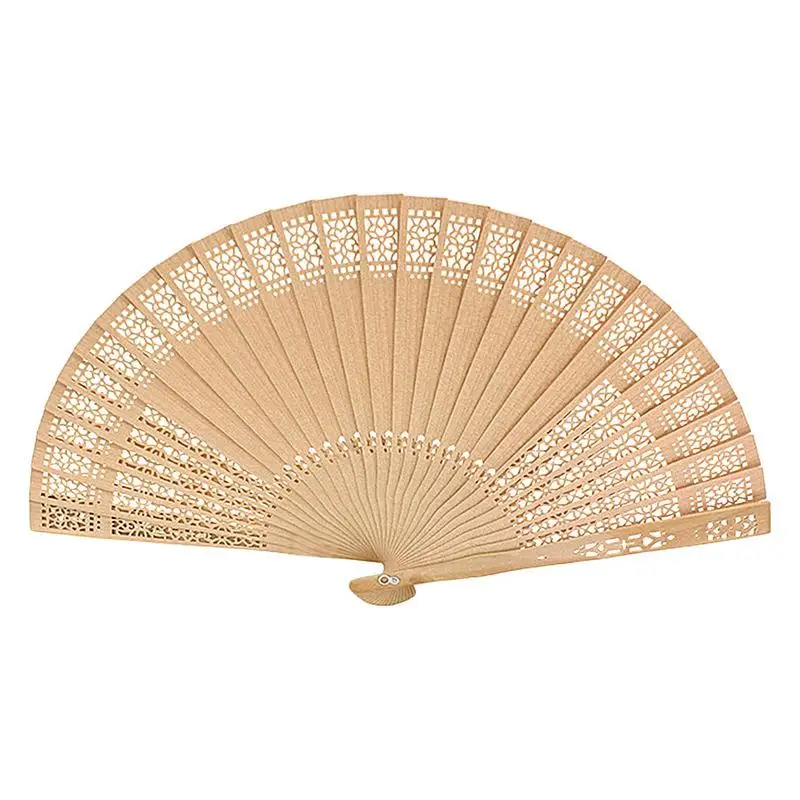 Wooden Chinese Style Vintage Fan Customized Wedding Hand Held Folding Fan  Sandalwood Hand Fan Carved Wood Folding Hand Fans