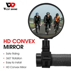 WEST BIKING Universal Bike Rearview Mirror 360 Degree Adjustable Rear View Mirror Cycling Accessories Bicycle Handlebar Mirrors