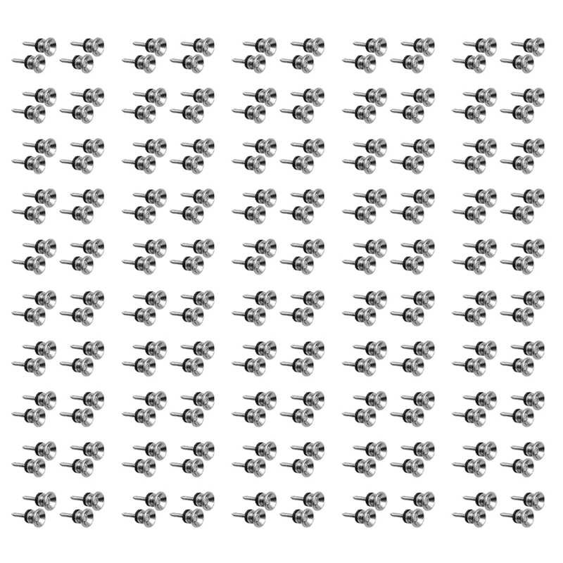 

100Pcs Metal Strap Buttons End Pins With Mounting Screws For Electric Acoustic Guitar, Bass,Ukulele