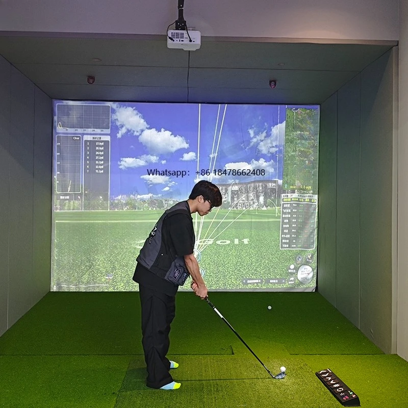 Interactive AR Golf Game Simulator Screen Indoor Sports Center Golf Clubsprojection Golf Simulator