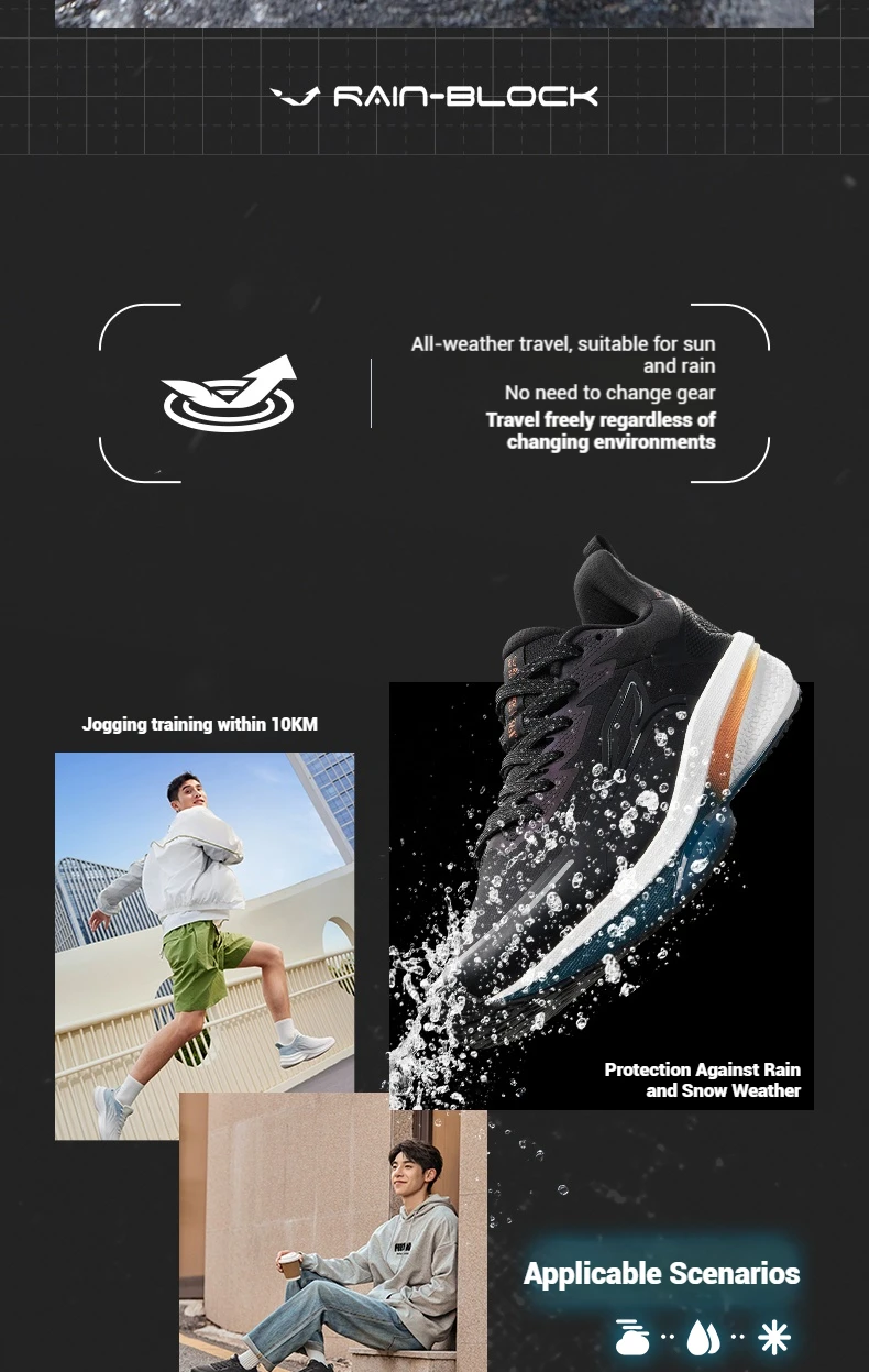 361 Degrees Rainblock 8.0 Herren-Laufschuh, neuer Mesh Airy Grippy, wasserabweisender, stoßdämpfender Jogging-Sneaker für Herren 672532226 – Detail 5