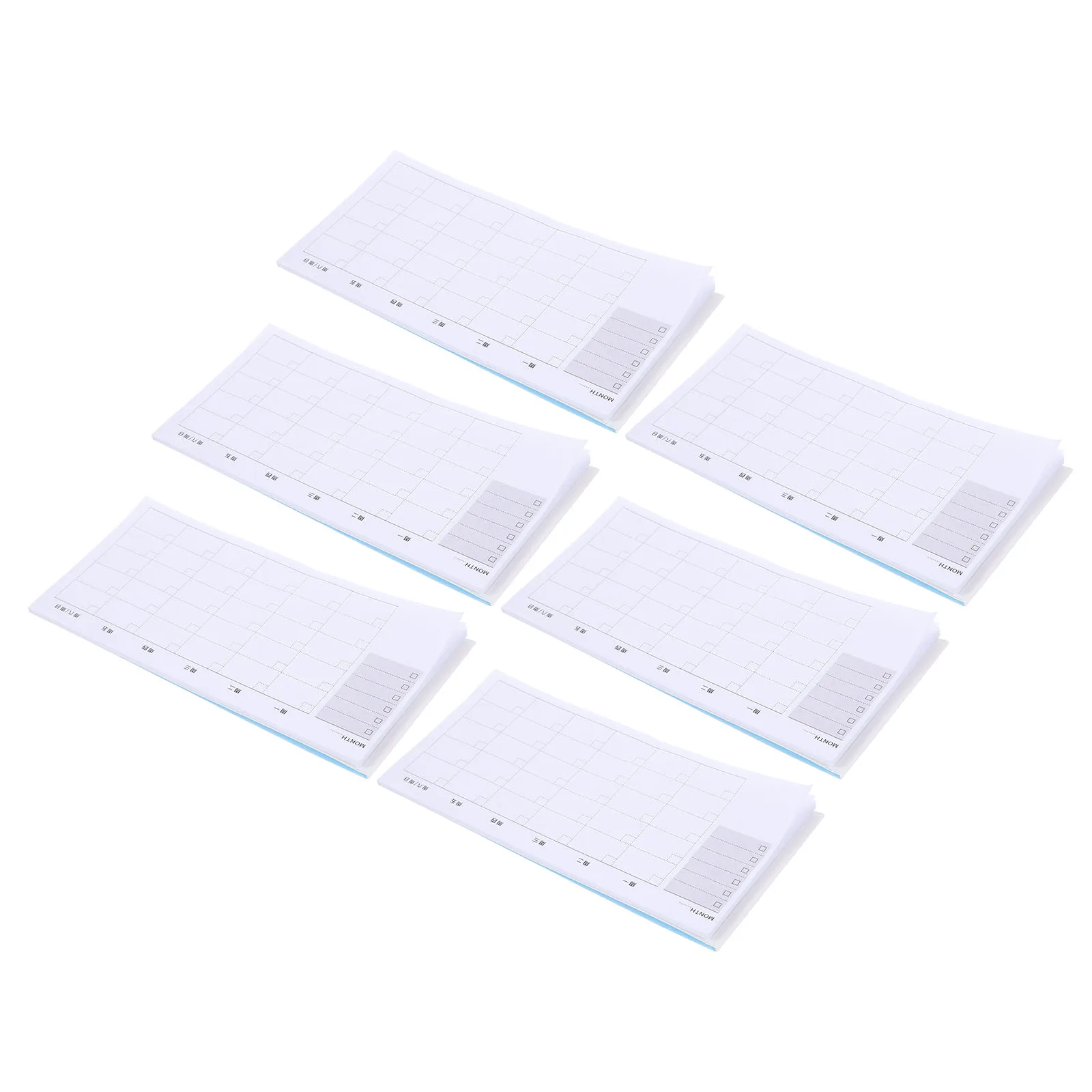 6 Pcs Self Adhesive Tearable Paper Pads Compact Notepad Schedule Planner Memo Stickers Kawaii ToDo List Notebooks