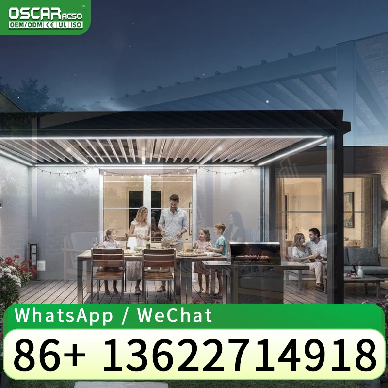 Outdoor Galvanized Hardtop Gazebo Waterproof Customizable Size 10x6 10x8 10x10 10x12 10x20 10x12ft Suitable for Backyard Patio G
