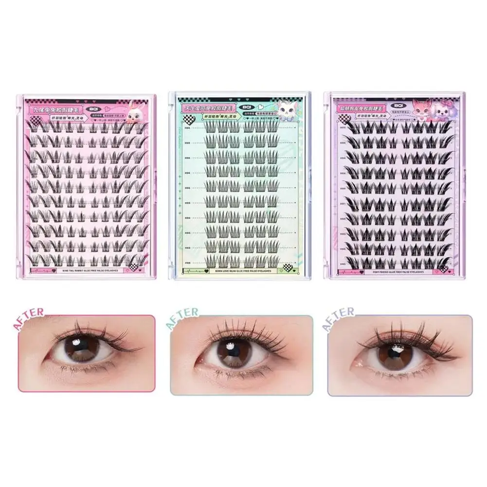 10 صفوف 9-1 مللي متر C-كرة لولبية الطبيعية ذاتية اللصق الرموش الصناعية لا الغراء الرموش الصناعية الكورية Y2k مجزأة الثعالب رمش تمديد