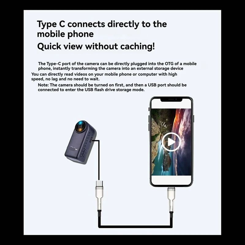 4K Thumb 3 Camera Motion Camera Type-C Connection Sports Anti Shake for FPV RC Drone Fixed Wing-A69M