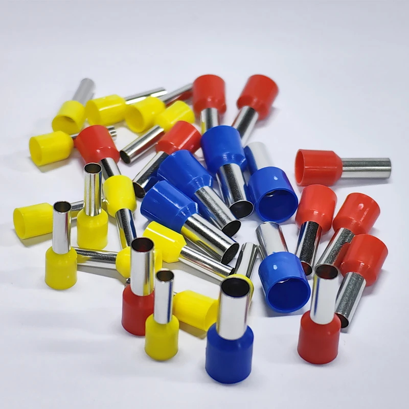 1500PCS Tubular Crimp Terminals Electrical Wire Cable Ferrules Connectors E0508 E6012 E7508 E1008 E1508 E1012 Ring Sleeve