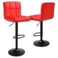 

Modern Square Faux Leather Adjustable Swivel Bar Stools With Ba Lift Pub Chairs, Set Of 2, Red