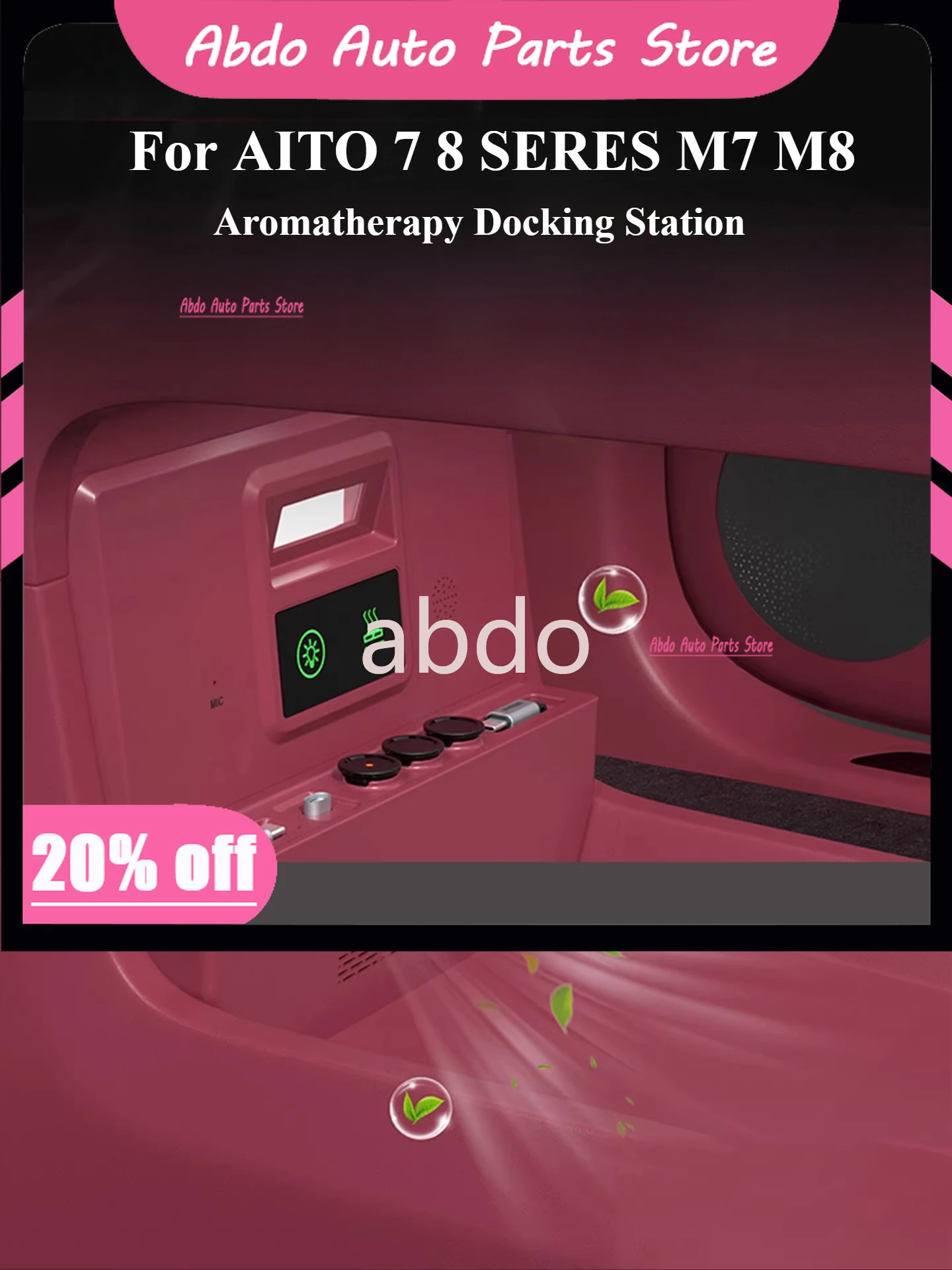 abdo NEW for AITO 7 8 SERES M7 M8 Car Central Control Lower Aromatherapy Docking Station Phone Charging Cable Voice Control Stat