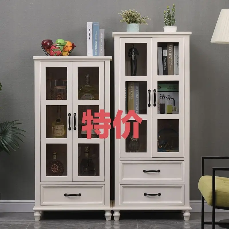 Special American solid wood living room small wine cabinet household dining side cabinet bedroom single door