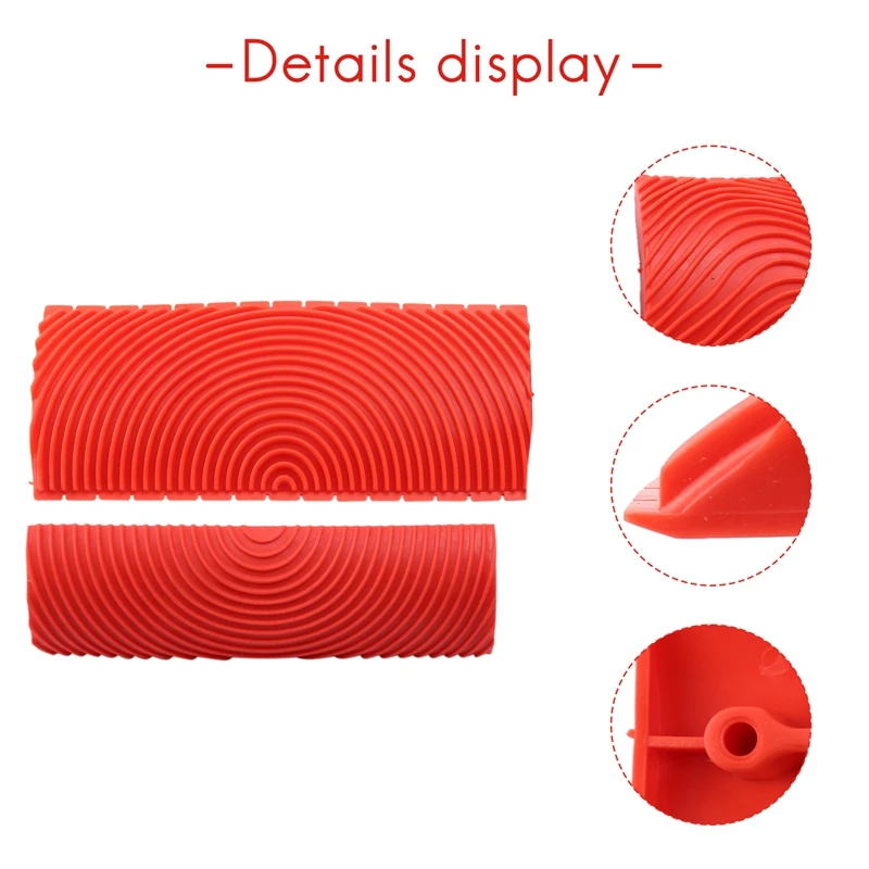 Wood Graining Tool Set for Wall Painting Decoration, Rubber Pattern, DIY, 4pcs