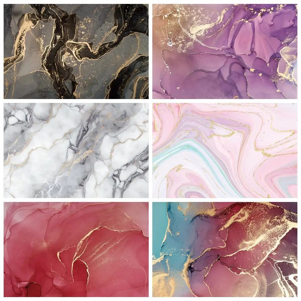 Marble Texture Backdrops Black White Color Pattern Baby Shower Food Jewelry Cosmetics Makeup Paragraphy Background Decor Banner