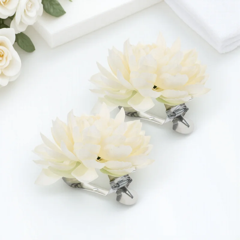 

2Pcs Curtain Tieback Clips Flower Design Buckles for Draperies Holdbacks No Assembly Required Suitable for Home Hotel Window