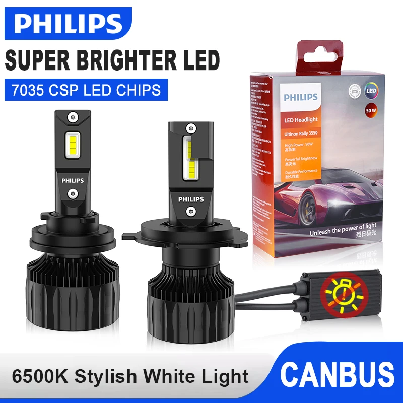 

Philips Ultinon Rally 3550 100 Вт H7 H4 Светодиодная фара H8 H9 H11 9005 HB3 9006 HB4 9012 Hir2 9000LM Автоматические противотуманные фары CSP Чип CANBUS