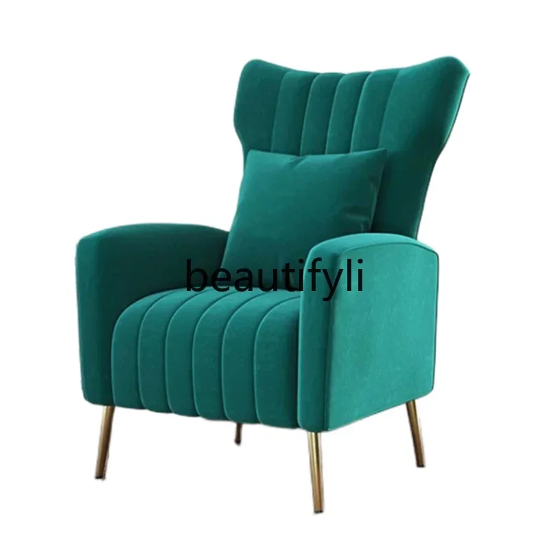 

LJYLight luxury single leather sofa chair modern simple casual lazy tiger chair