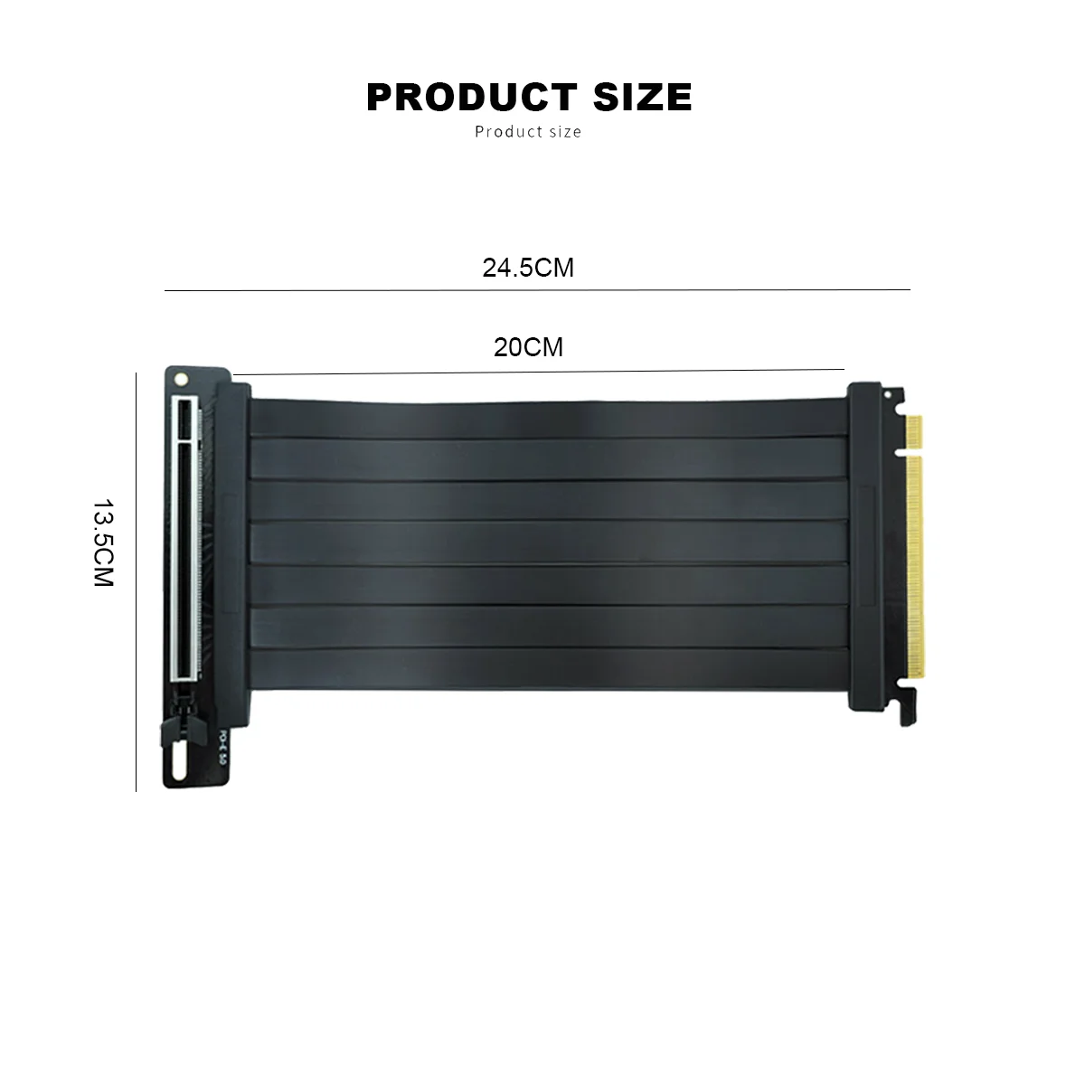 TUMMASTER 컴퓨터 그래픽 카드 어댑터 케이블 PCIE5.0 16X 소프트 하이 쉴딩 90도 200MM GPU 연장 케이블 PC용