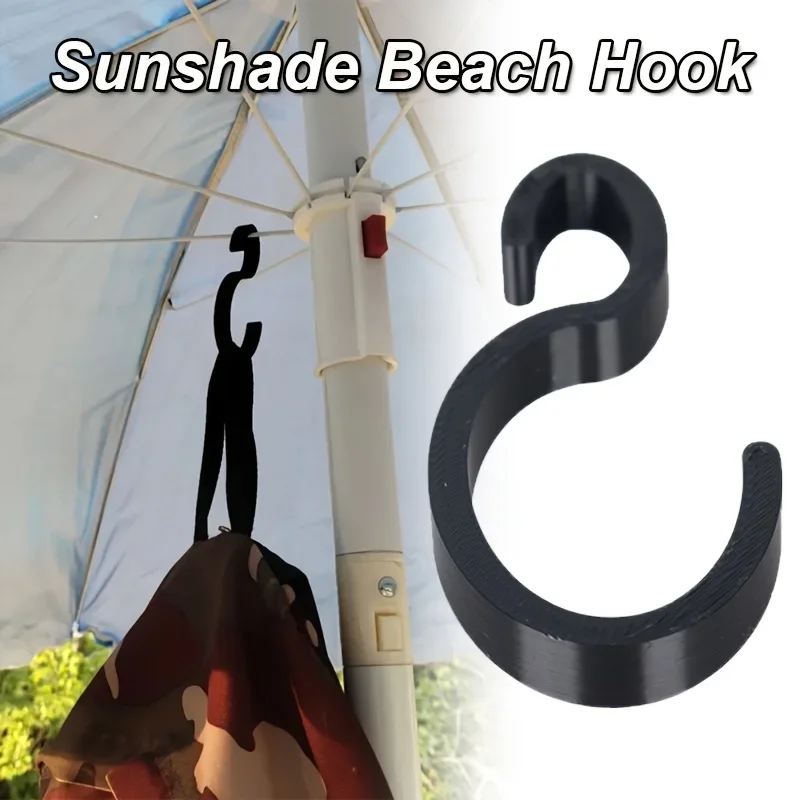 3D Printed Umbrella Pole Hook, Multi-Purpose Utility Hanger for T-Shirts, Bags, Slippers & Diving Masks, Fits Poles Up to 8mm