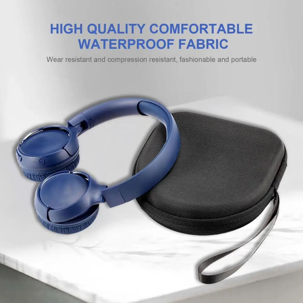 

Protective Pouch Pressure-resistant Dust-proof Sports Headphone Storage Pouch with Hand Strap for JBL T510BT