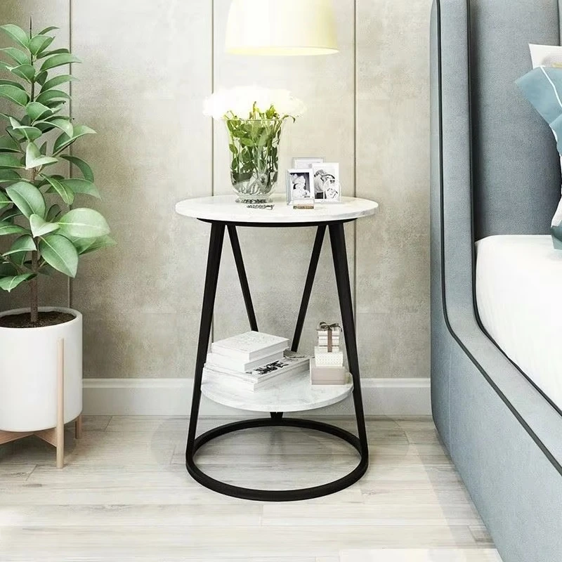 Modern marble glass top corner table home and hotel furniture