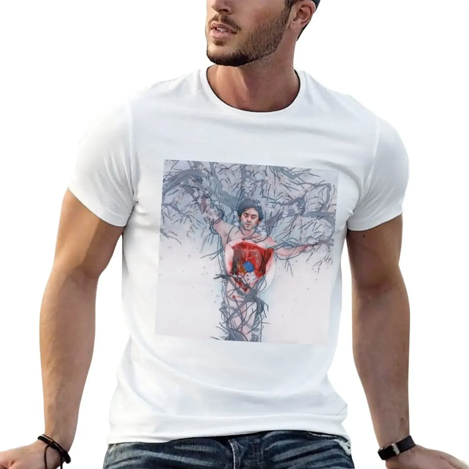 

Futamono / Hannibal S2E06 / Hannigram Watercolor T-Shirt summer clothes anime tshirt cute tops T-shirt men