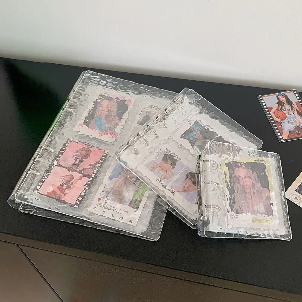 Acrylic Photo Album A5/A7/A8 Water Ripple Design Photocard Holder Loose-leaf Pictures Storage Booklet Photocard Collection
