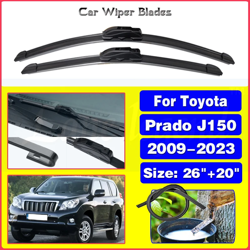 

Wiper LHD Hybrid Front Wiper Blades For Toyota Prado J 150 J150 2009-2023 Windshield Windscreen Window Brushes 2020 2021 26"+20"