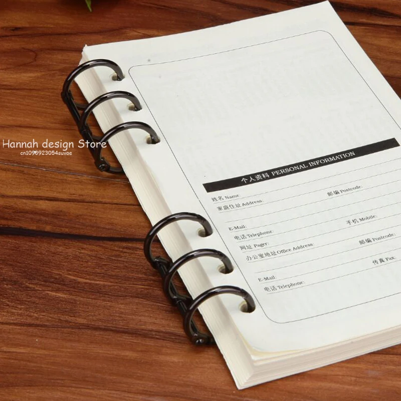 2PCS 3-Hole Metal Clip Book Rings Loose-leaf Binder for A5 A6 A7 Paper Storage Tool Scrapbooking Art Crafts DIY Student