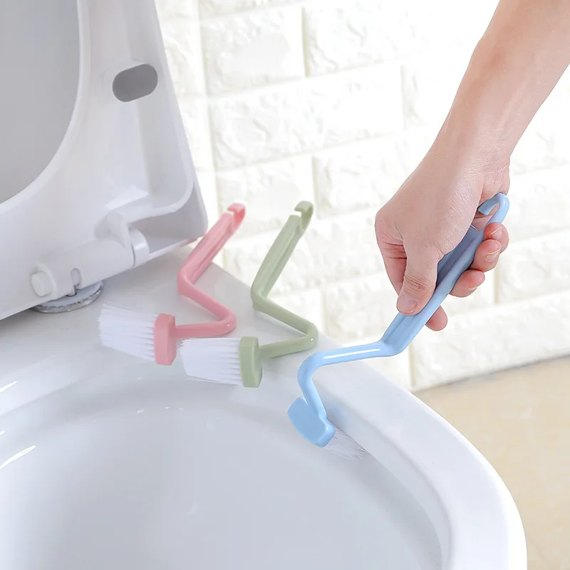 Curved Brush Cleaning Toilet S-shaped Small Children's Toilet Brush No Dead Angle Small Cleaning Brush Long Handle 1PC #1501