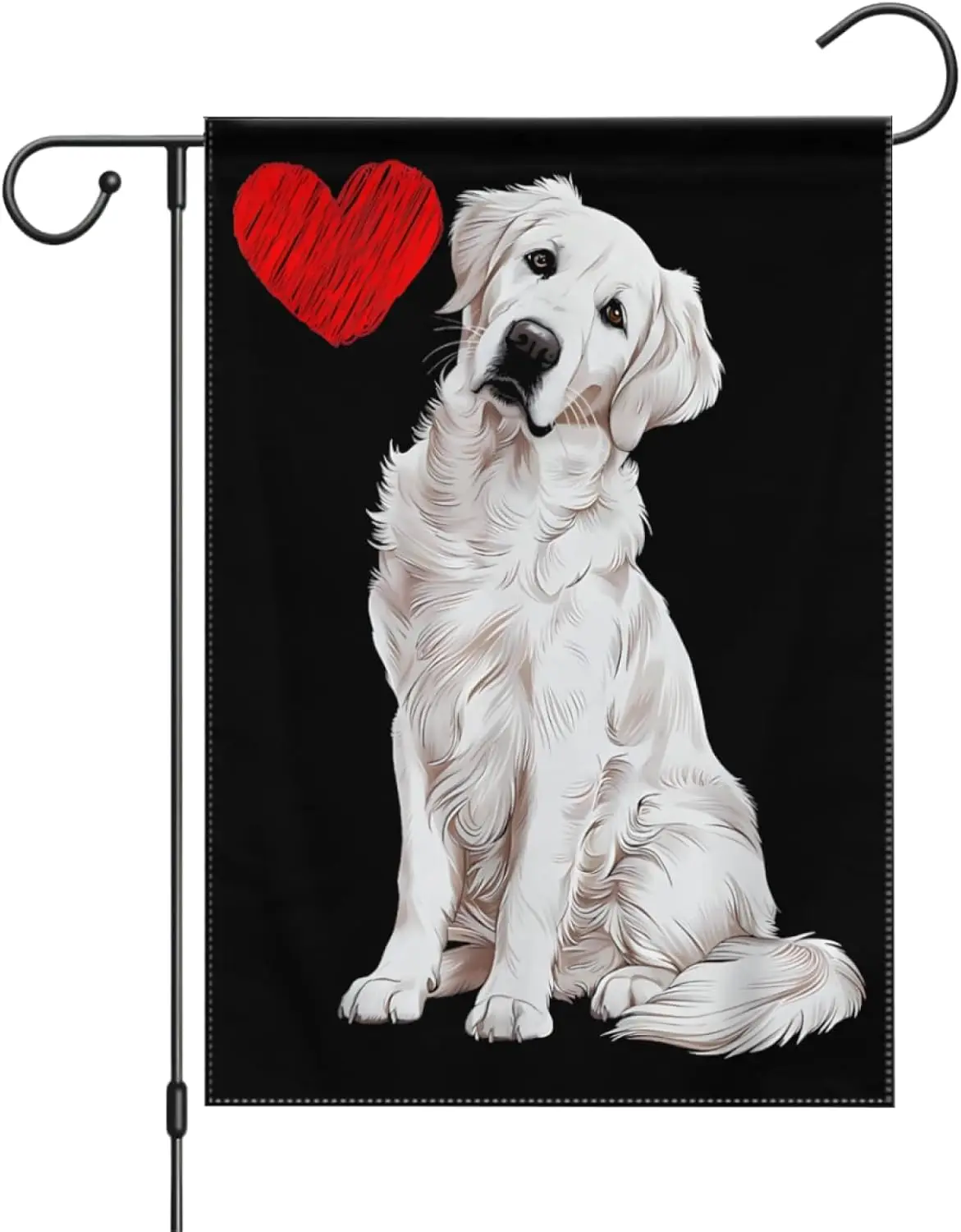 White English Cream Golden Retriever, White Golden Retriever Flag A Beautiful Addition to Your Garden, Patio, or Outdoor Spa xxl