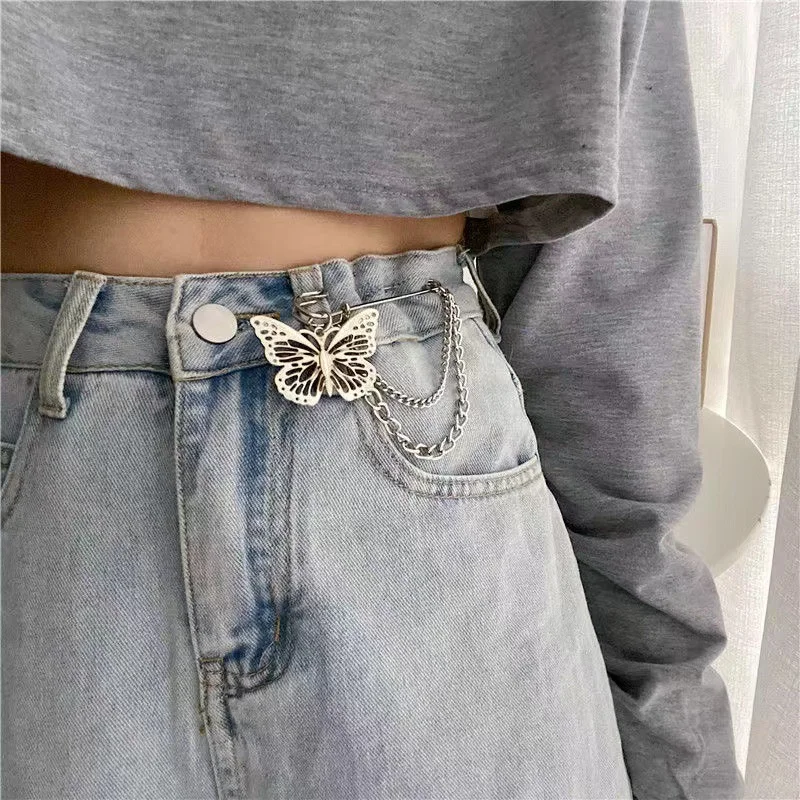 Butterfly Waist Cinching Chain Waist Belt Women's Decoration Hundred With Decorative Jeans Skirt Pant Waist