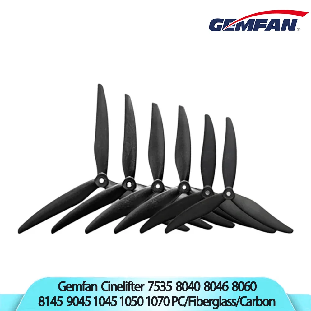 

Gemfan Cinelifter 7-10inch 7037 7535 8040 8046 8145 8060 9045 1050 1070 Propeller 3 Blade Prop Multirotor FPV Cinelifter Drone
