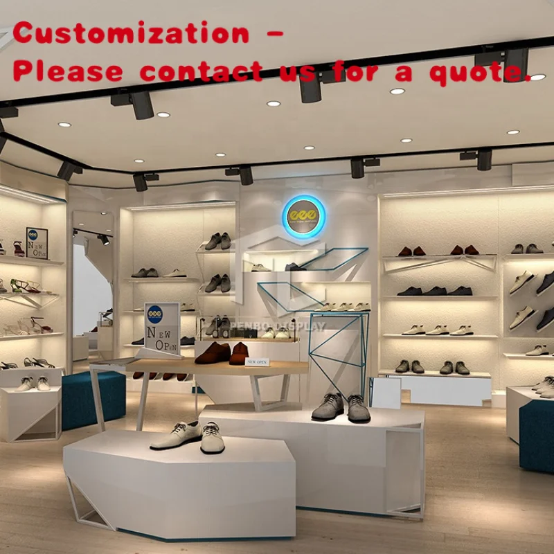 

custom.Decorative Shoe Shop Showroom Cabinet Design Wall Mounted Shoes Shop Furniture Shoe Display Shelf