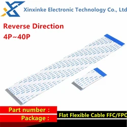 10PCS 0.5MM 1.0MM cabo flexível liso reverso FFC/FPC AWM 20624 80C 60V VW-1 4/5/6/8/10/12/14/16/18/20/24/26/30/40 pino 5-50cm