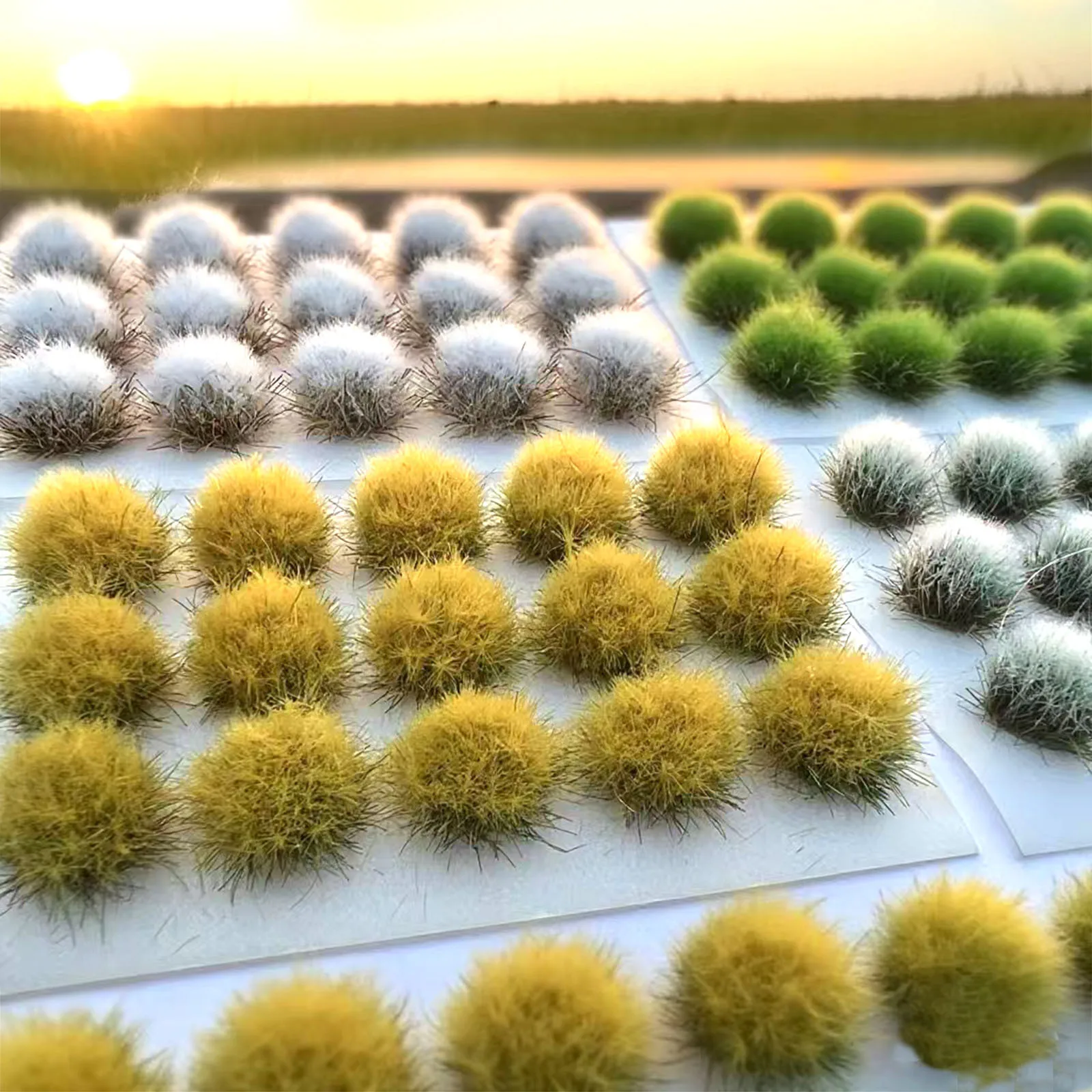 Height 10mm Miniature Grass Cluster Model DIY Building Sand Table Lawn Materials Micro Landscape Decoration Diorama Accessories