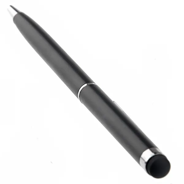 2-in-1 Capacitive Touch Stylus Pen Black High Precision Silicone Tip Ballpoint Pen for Smartphone Universal Dual Use