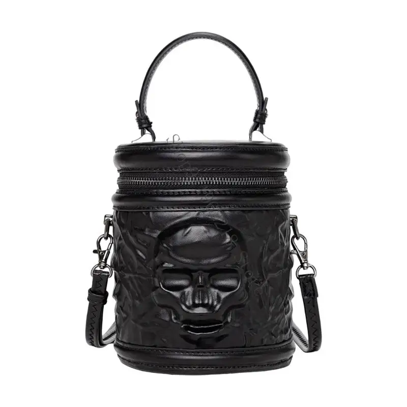 

Women Handbag Skull Head Crossbody Bag PU Leather Shoulder Bag Top Handle Bag 066F