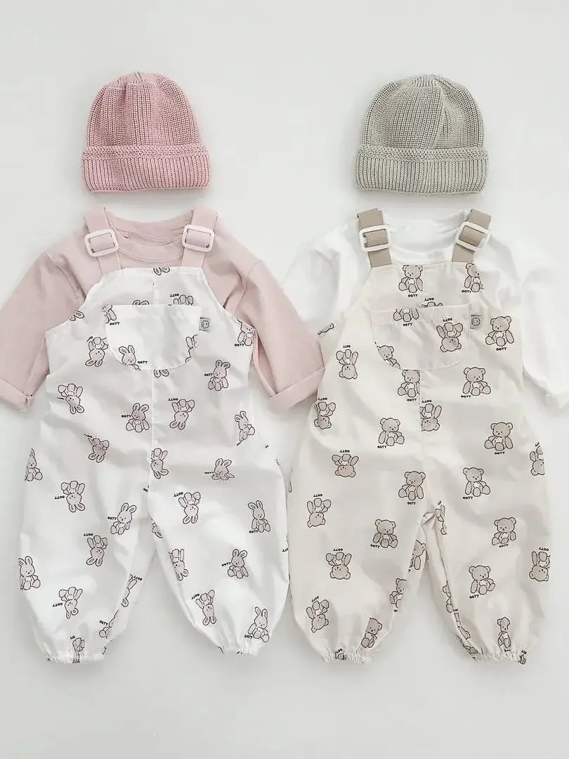 Newborn Costume New Autumn Girl Infant Cartoon Rabbit Overalls Boy Baby Fashion Cute Bear Print Waterproof Suspenders Jumpsuit