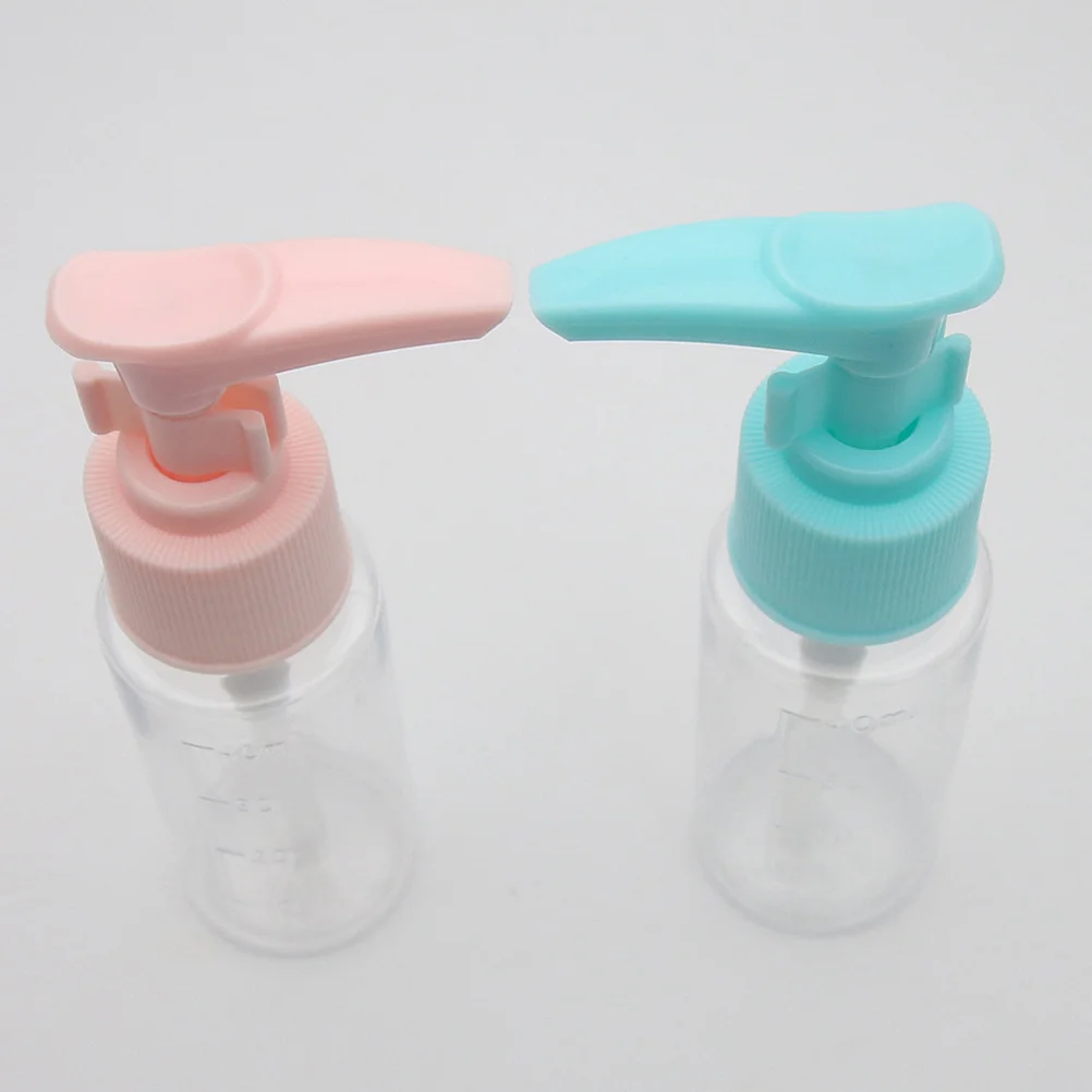 

4pcs Shower Gel Dispensers 40Ml Pink+ Pump Soap Bottles For Bathroom Kitchen Travel Refillable Liquid Container Sub
