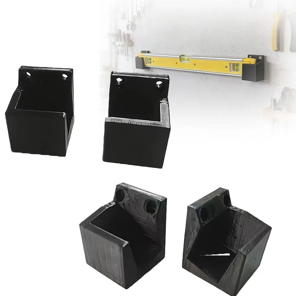 2PCS Plastic Wall Mounted Storage Rack Mounting Holes Ribbed Base Level Tool Holder Open Front Space Saving Level Storage Rack