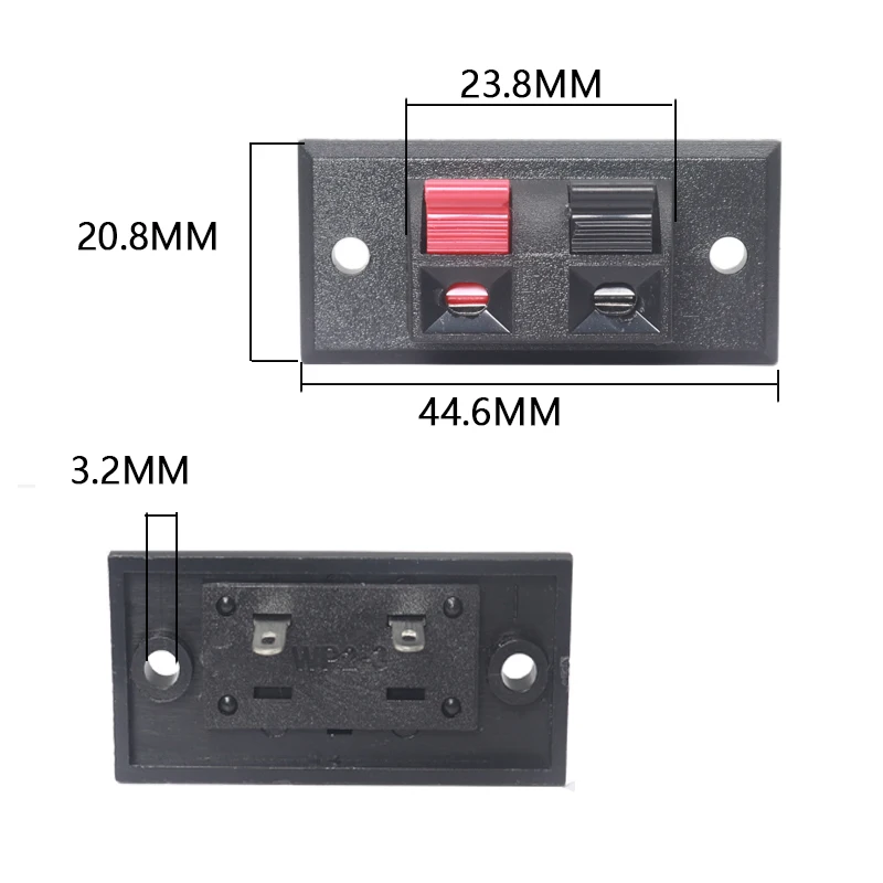 【5-1PCS】 Spring Clip Speaker Terminal 2 Way Binding Post Connector Socket Jack Sound Audio Speaker Terminals