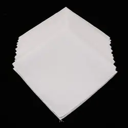 40x PLAIN CHECK POCKET SQUARE WHITE COTTON HANDKERCHIEFS MENS HANKIES  