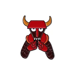 Red Robot Demon Enamel Pins Funny Comedy Comics Figure Metal Brooches Collar Lapel Badges Backpack Jewelry Gift for Kids Friends
