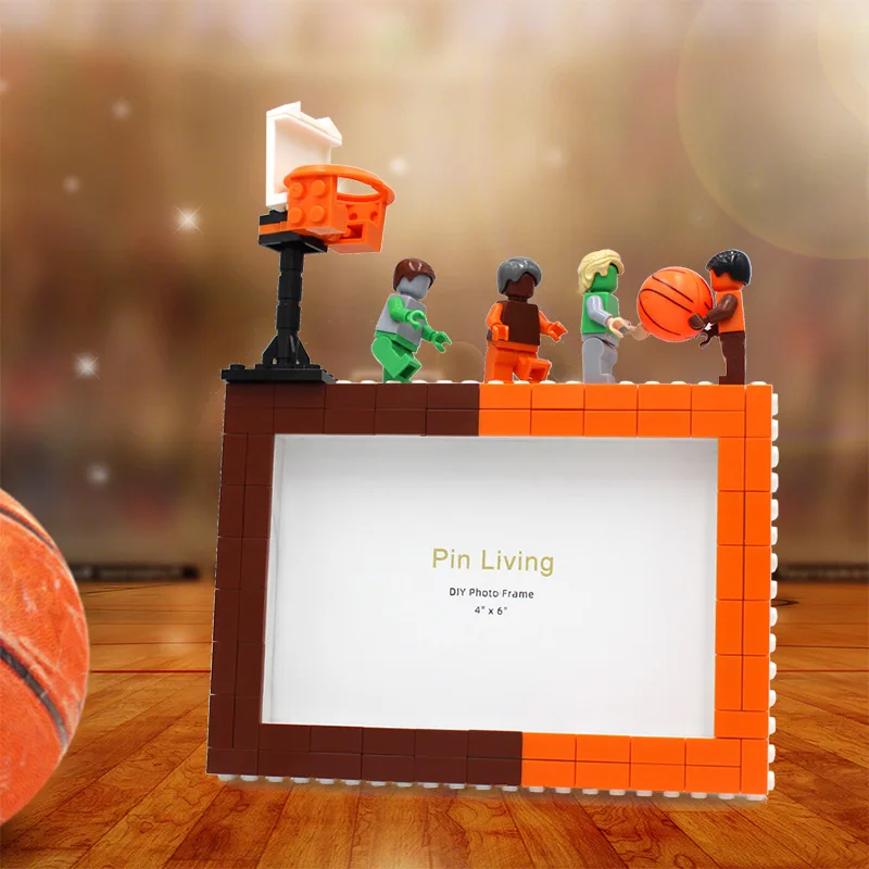 Diy Basketball Sports Picture Frame 6 "7" Handmade Combination Building Blocks Picture Frame Pendulum Table Photo Wall Picture