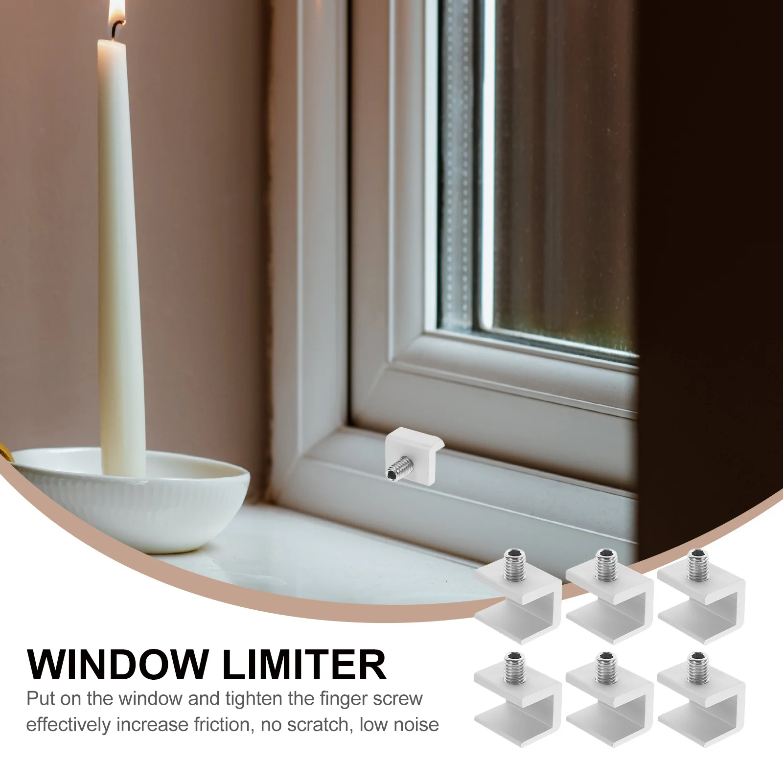 

6Pcs Premium Aluminum Alloy Window Locks for Home Office Window Protective Lock Children Safety Lock