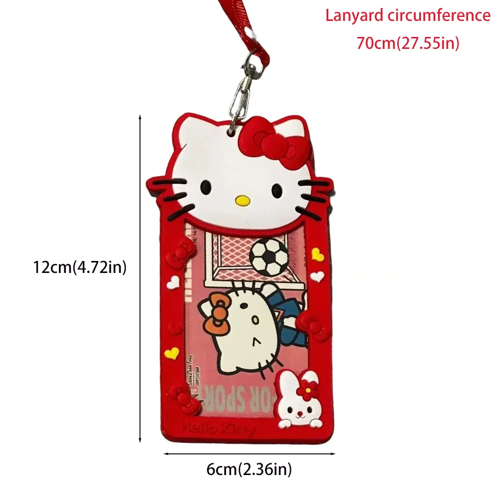 Kawaii Sanrio Kaarthouder Kawaii Hello Kitty Melody Student ID-kaart Meisje Idool Foto-opslag Siliconen kaarthouder met sleutelkoord
