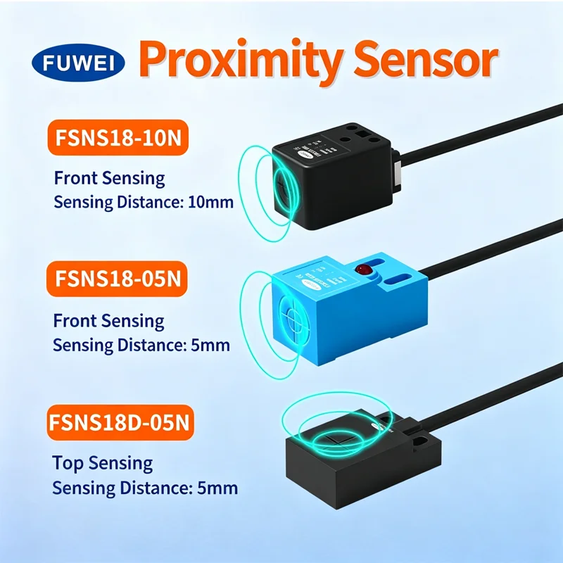 FSNS18 Proximity Switch Sensor Metal Front Detection Waterproof Oil Proof Limit Sensing 24 for Industrial Use