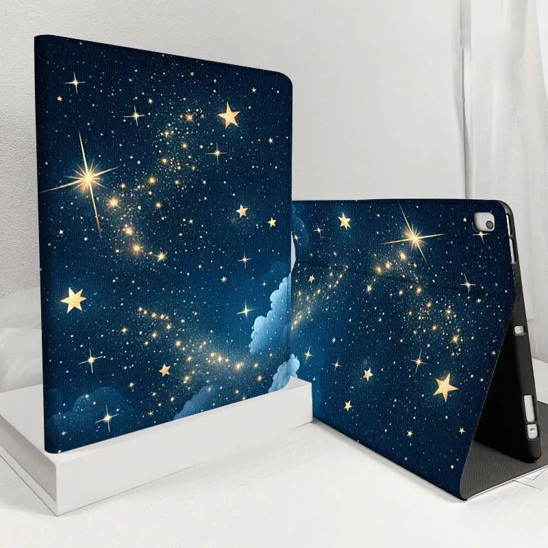 Cartoon Starry Night Sky Clouds For Samsung Galaxy Tab S11 S10 S9 S8 S7 S6 A11 A9 A8 A7 10.5 10.4 Lite FE Plus Inch Tablet Case