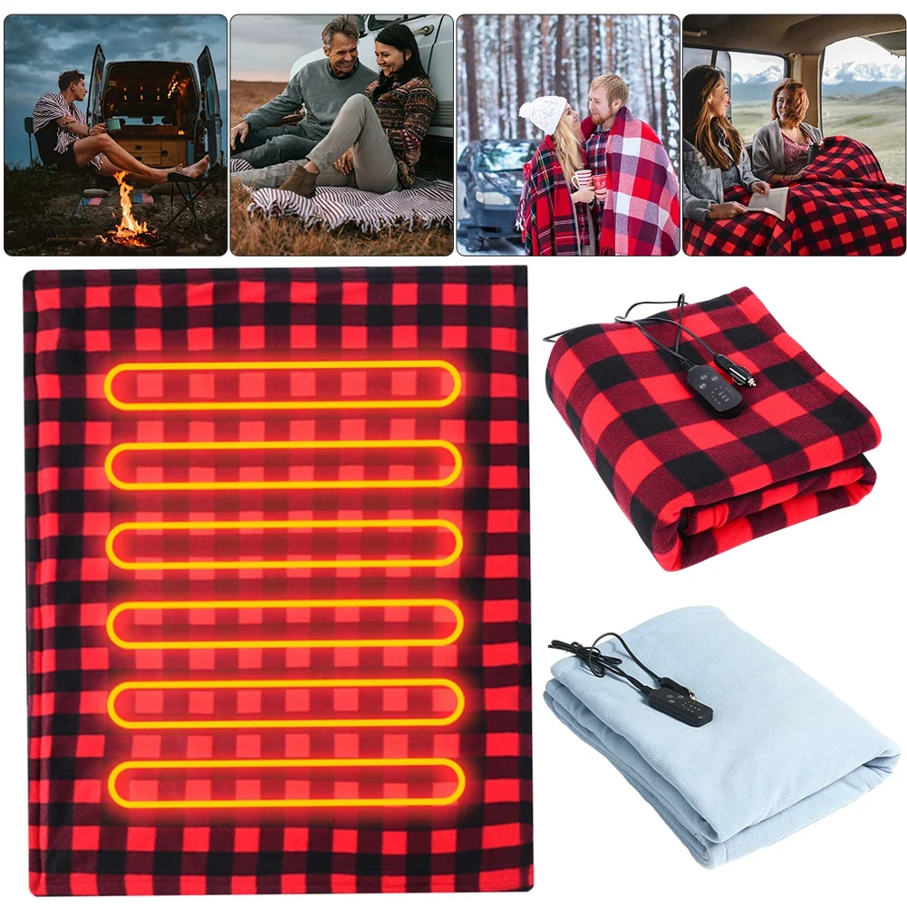 

Car Electric Heated Blanket Body Warmer Mat 9 Adjustable Temperature Fast Heating 12V Electric Blanket Auto-off for Car Camping